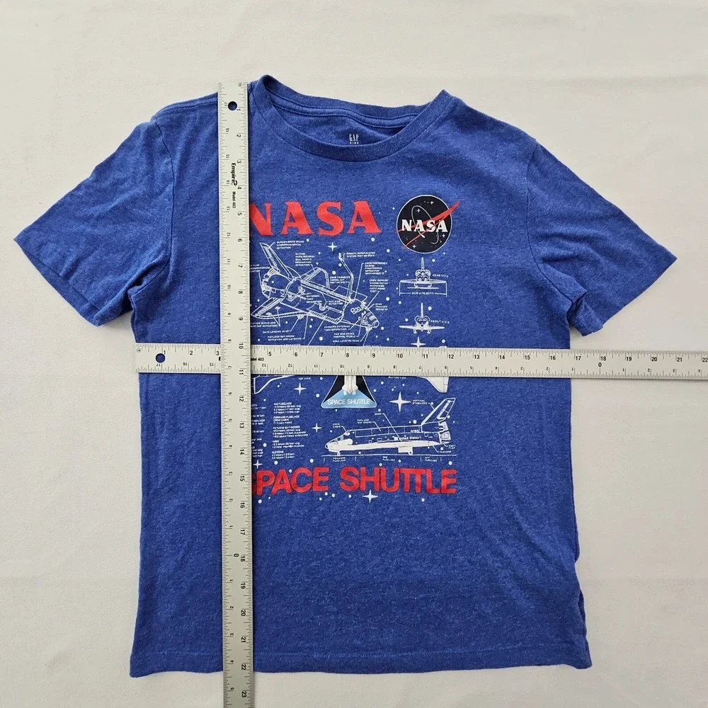 NASA Space Shuttle Gap Blue Short Sleeve Cotton Blend T-Shirt Kids' L